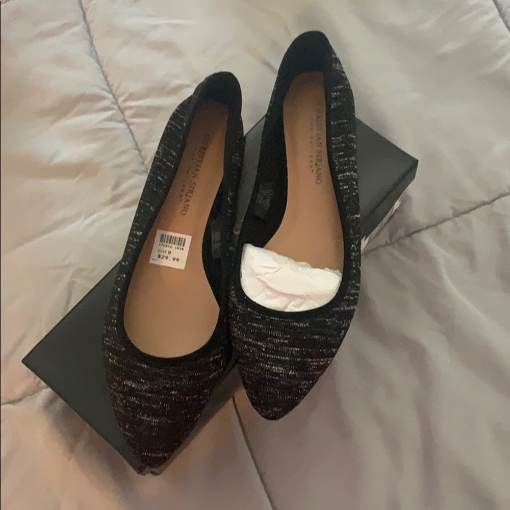 Christian Siriano “Gigi” Black and Silver Flats
